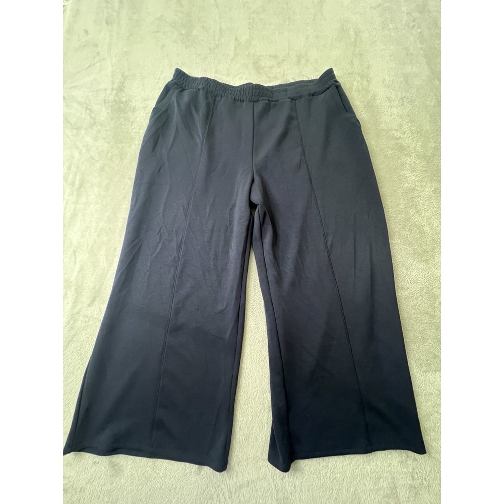 Westbound Womens Pants XLP Navy Wide Leg Stretch Pull On New With Tags